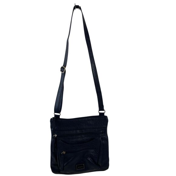 Rosetti crossbody navy blue crossbody multi-pocket zippers 12"x10" - Picture 1 of 6